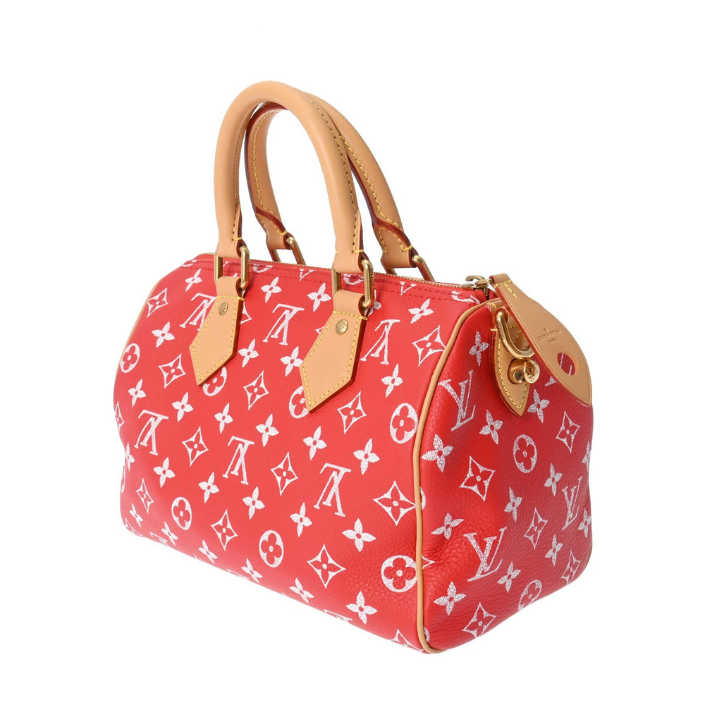 Louis Vuitton Handbag Speedy Rouge Leather Monogram Brown